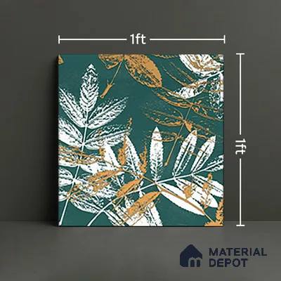 Floral Wall Tile TL 07249 C Plana 8007 GLM (Gold) 1 ft x 1 ft Ceramic Matte Finish - 9 mm  | 2 mm Spacer is Mandatory | Please Expect a Slight Variation of Pattern (Sample)